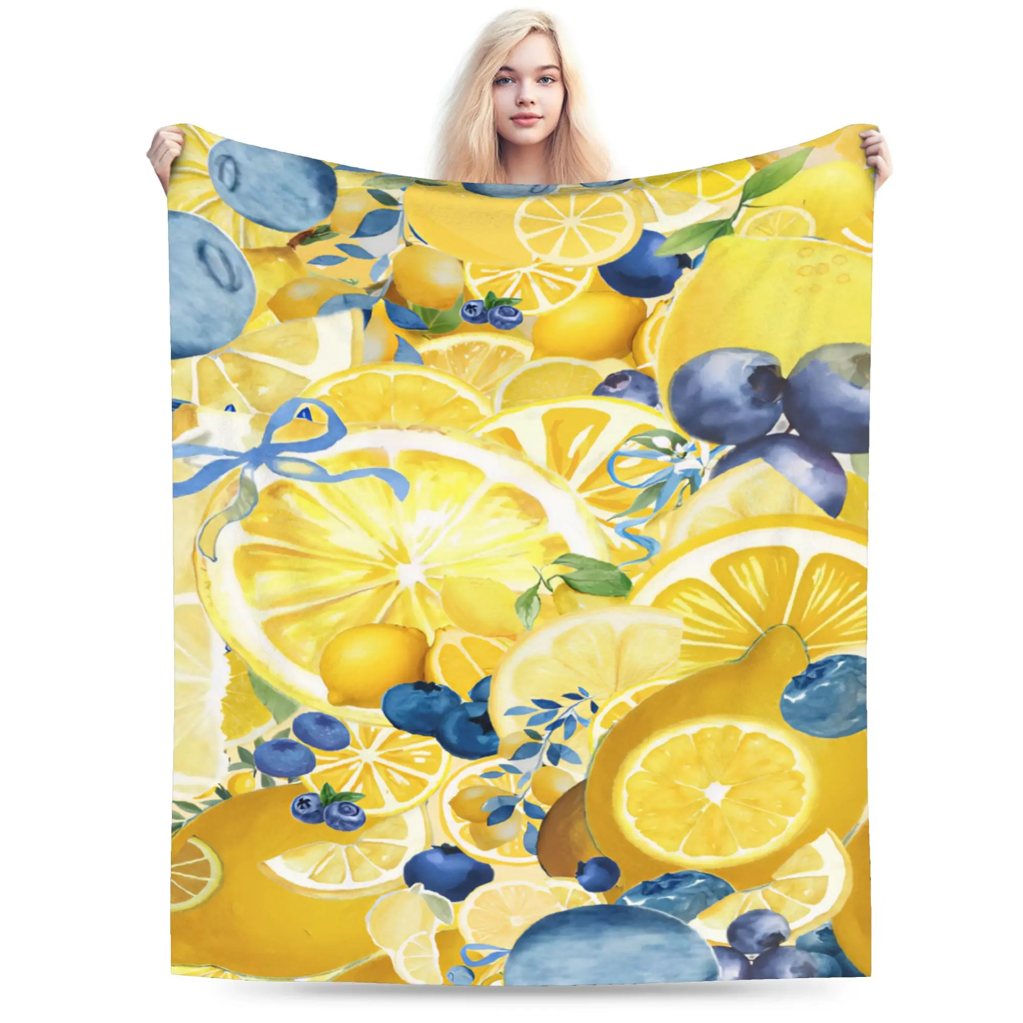 Lemon Sicily Rectangle Blanket Coral Fleece Plush  Cozy Lightweight Thin Throw Blankets for Sofa Bedspreads