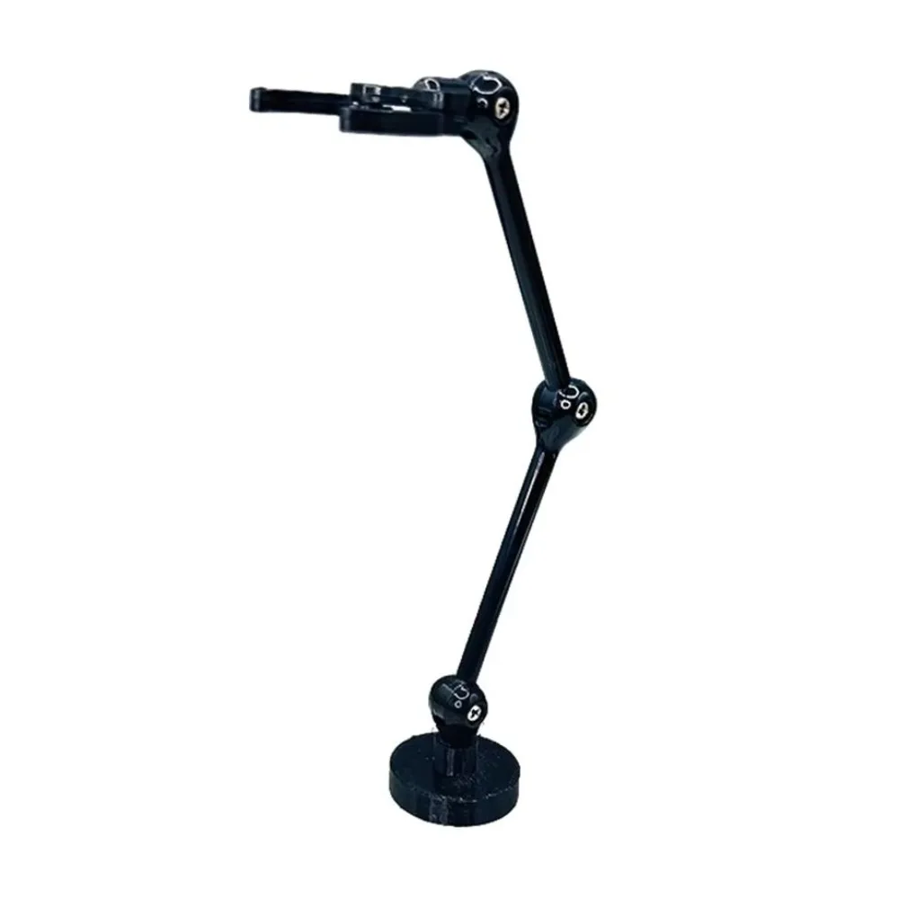 Magnetic Base Action Figure Stand Adjustable Joints Black Model Support Stand Clip Support Arm Transparent Figure Display Holder