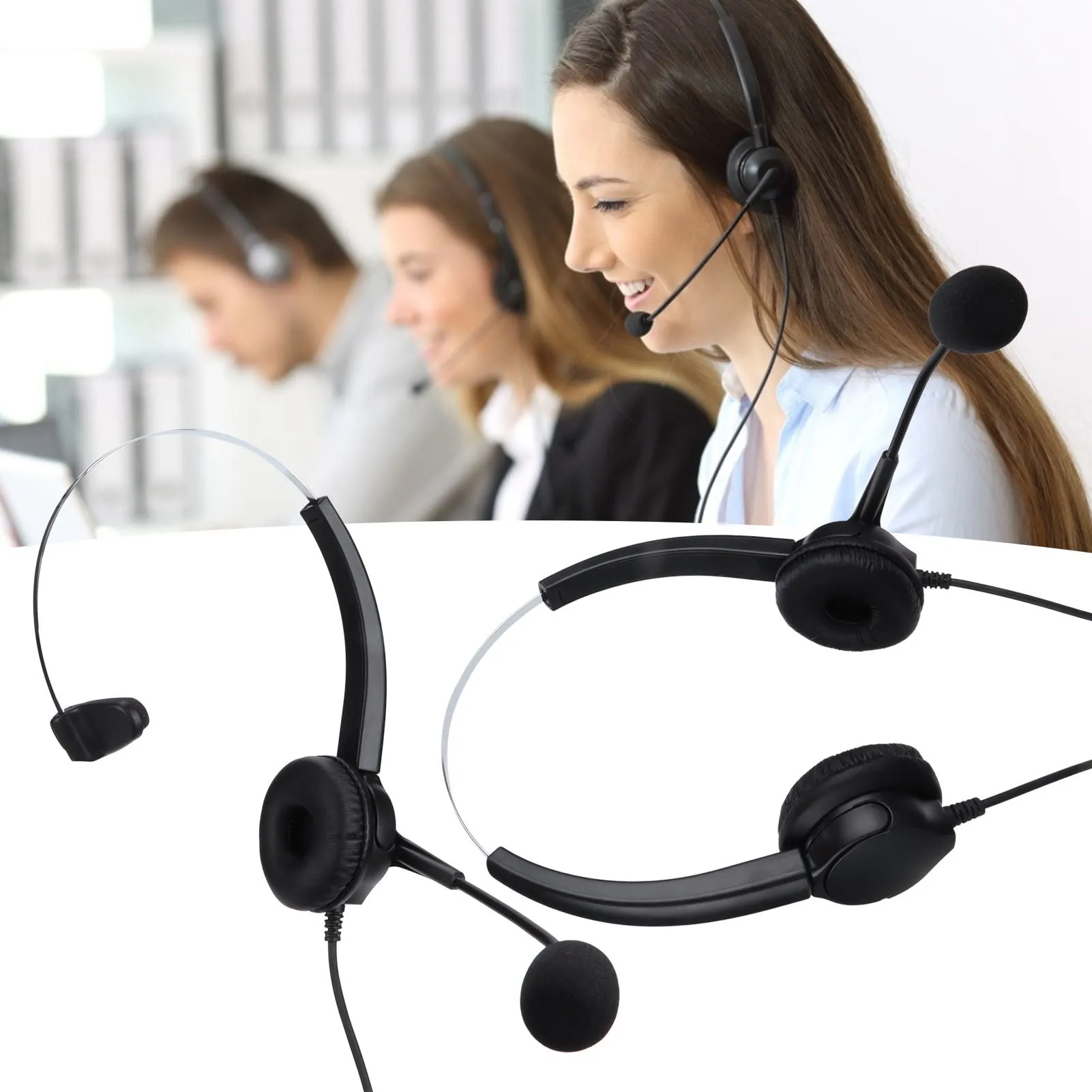 Business Headset Customer Service Headset Telephone Headset OmniDirectional Business  Telephone Call Center Corded Headset