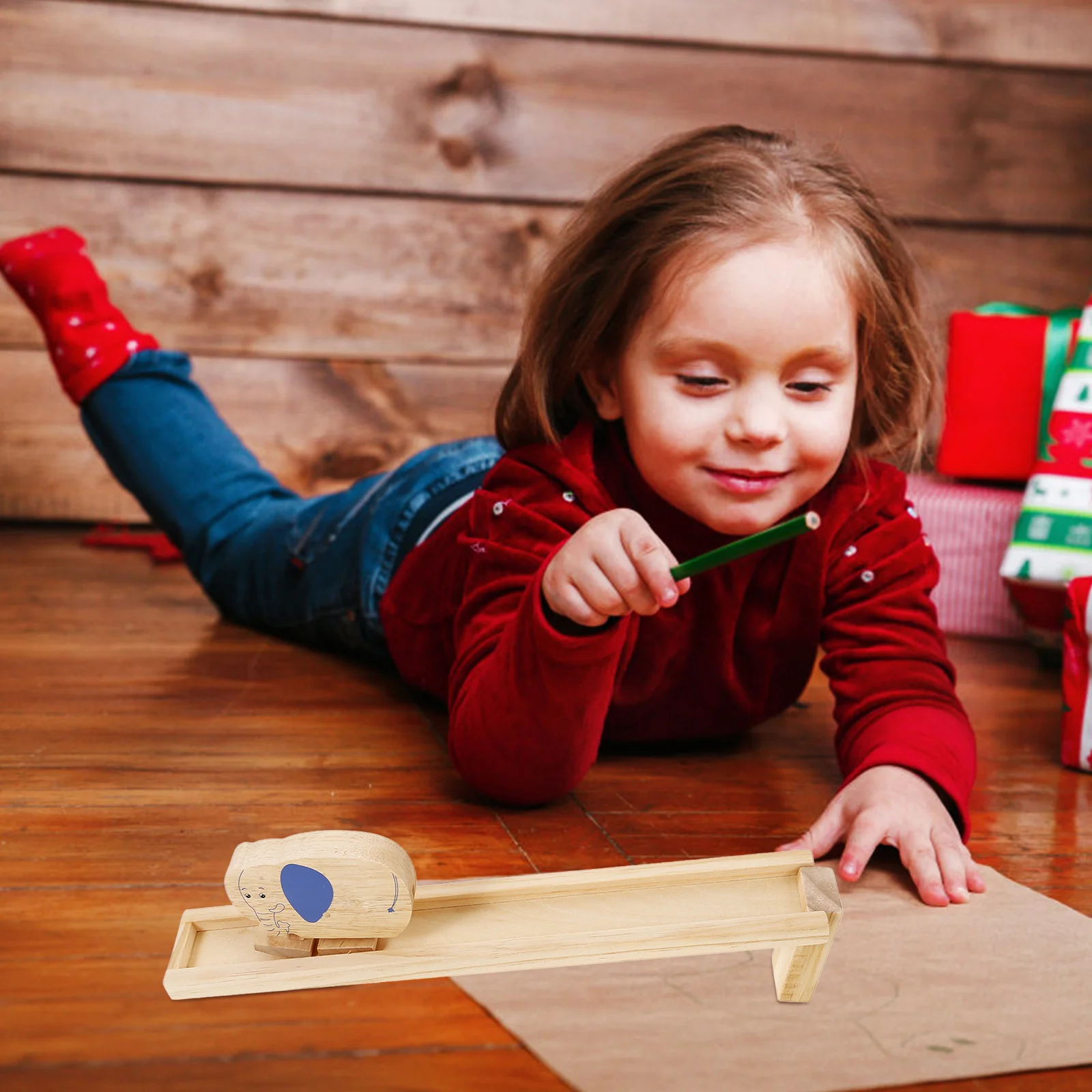 

1Set Wooden Animal Inertia Cartoon Educational Fun Plaything Kids Interactive Wear-Resistant Kids Accessory Inertia Toy