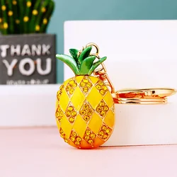 Portachiavi per auto Fine Bag Crystal Korea ciondolo per borsa con ananas di fascia alta portachiavi con strass regalo piccolo