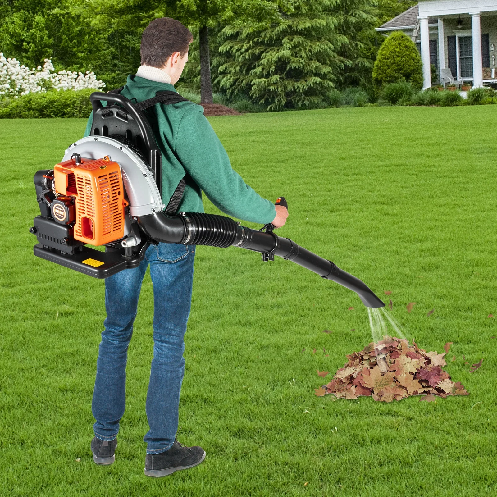 2024 Novo atualizado 63CC 2 tempos 850CFM 4.3HP Ventilador de folhas de gás com mochila comercial