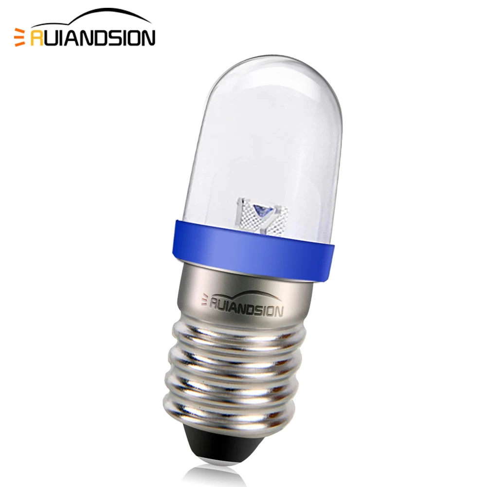 RUIANDSION E10 AC 220V Blue LED Bulb Warning Lights Mechanical Indicator Decorative Mini Work Lamps Outdoor lamp