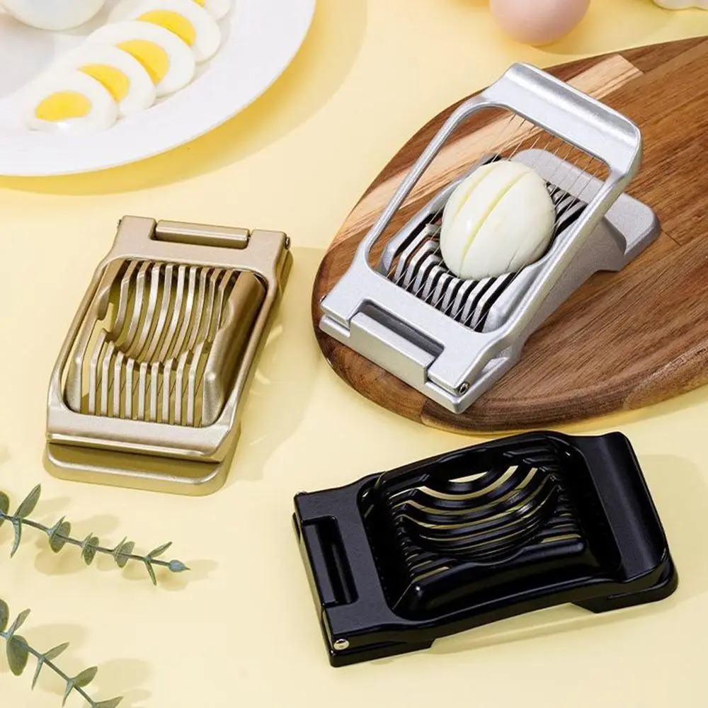 

Heavy Duty Egg Slicer with Stainless Steel Wire Multifunctional Strawberry Slicer Hollow Designed Aluminium Alloy Egg Cutter Ham