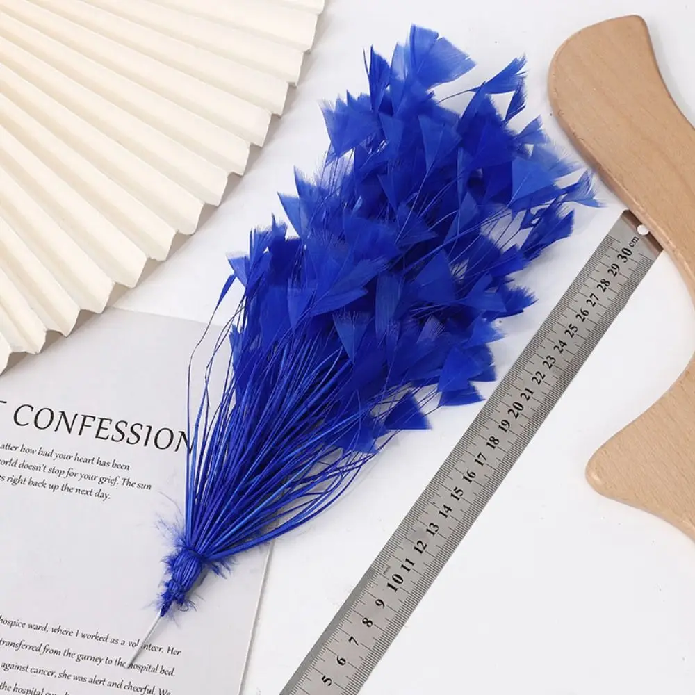 DIY Multicolor Turkey Feathers Free Bendable 25-30CM Feather Headpieces Triangle Tipped Feather Flower DIY Jewelry