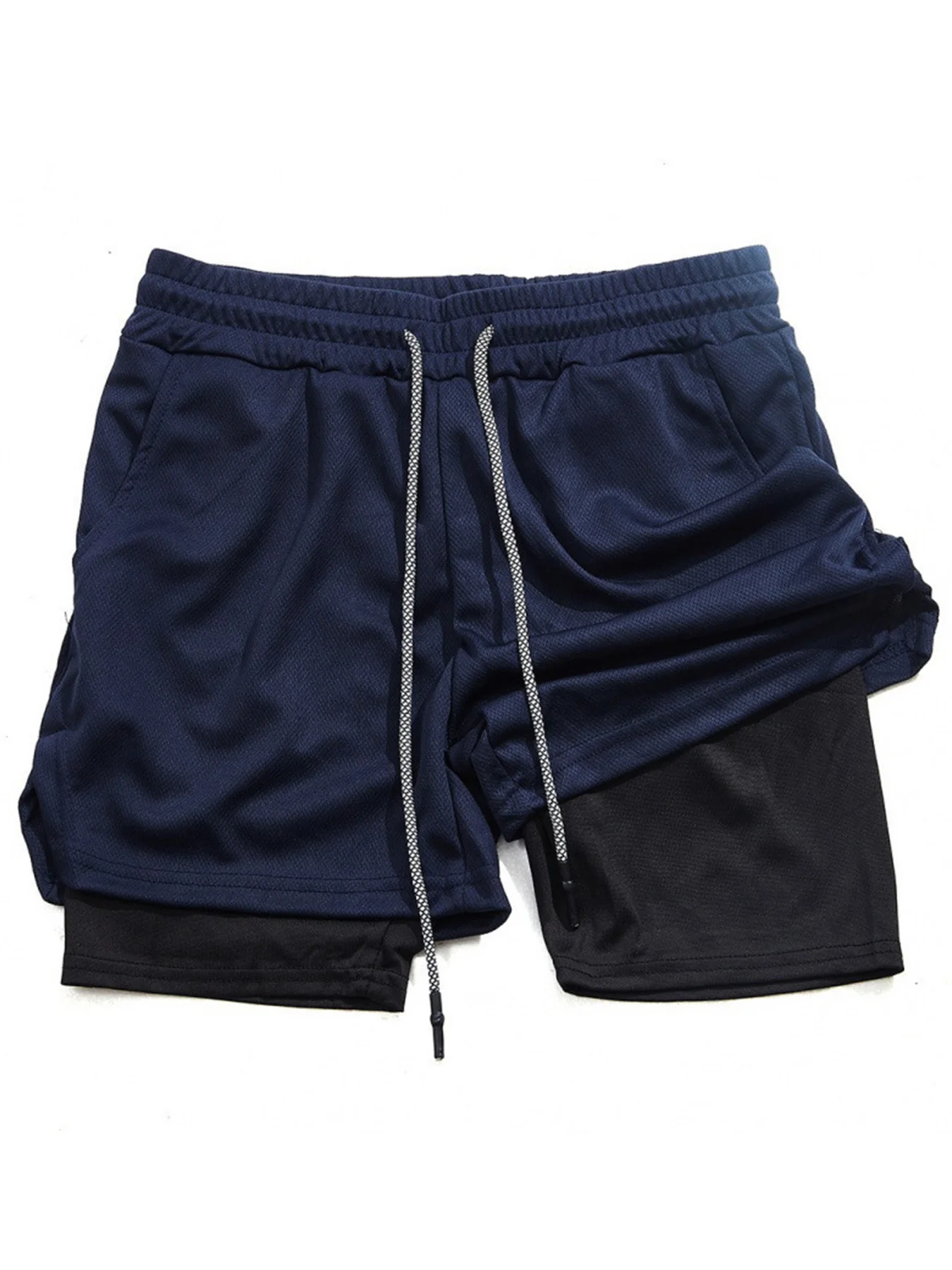 Summer sports versatile double layer men\'s shorts everyday casual quick-drying sports shorts men