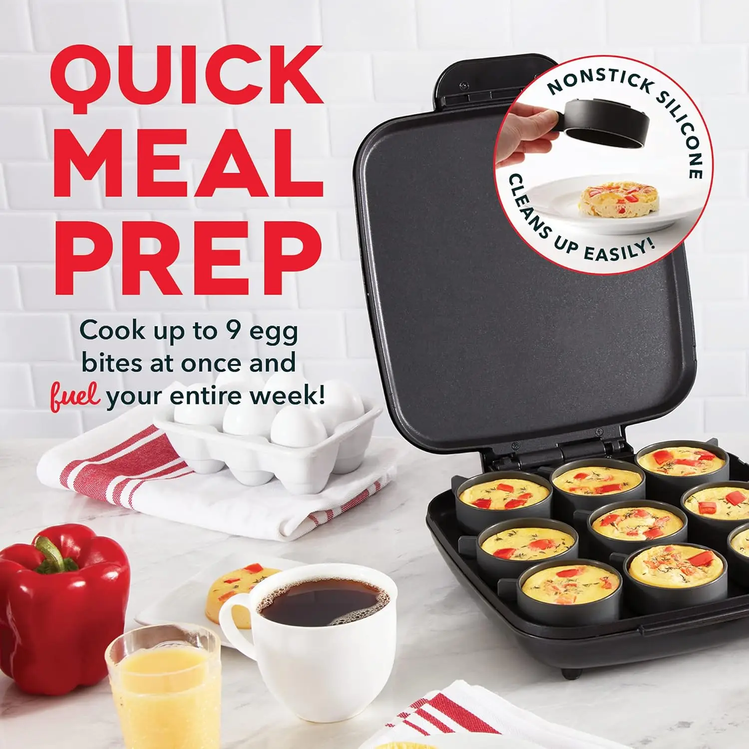 صانعة دغة البيض بحجم عائلي من Sous Vide Style لدغات الإفطار والساندويتشات والوجبات الخفيفة الصحية أو الحلويات، كيتو وباليو فريندلي (9