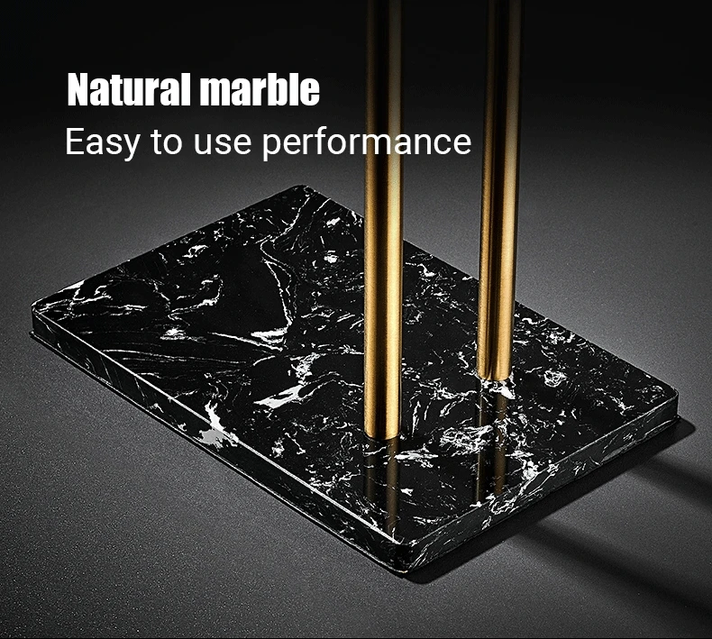Floor Standing Marble Stone Base Luxury Hotel Towel Rack Holder Towel Storage Shelf Brush Gold Towel Bar FR1052