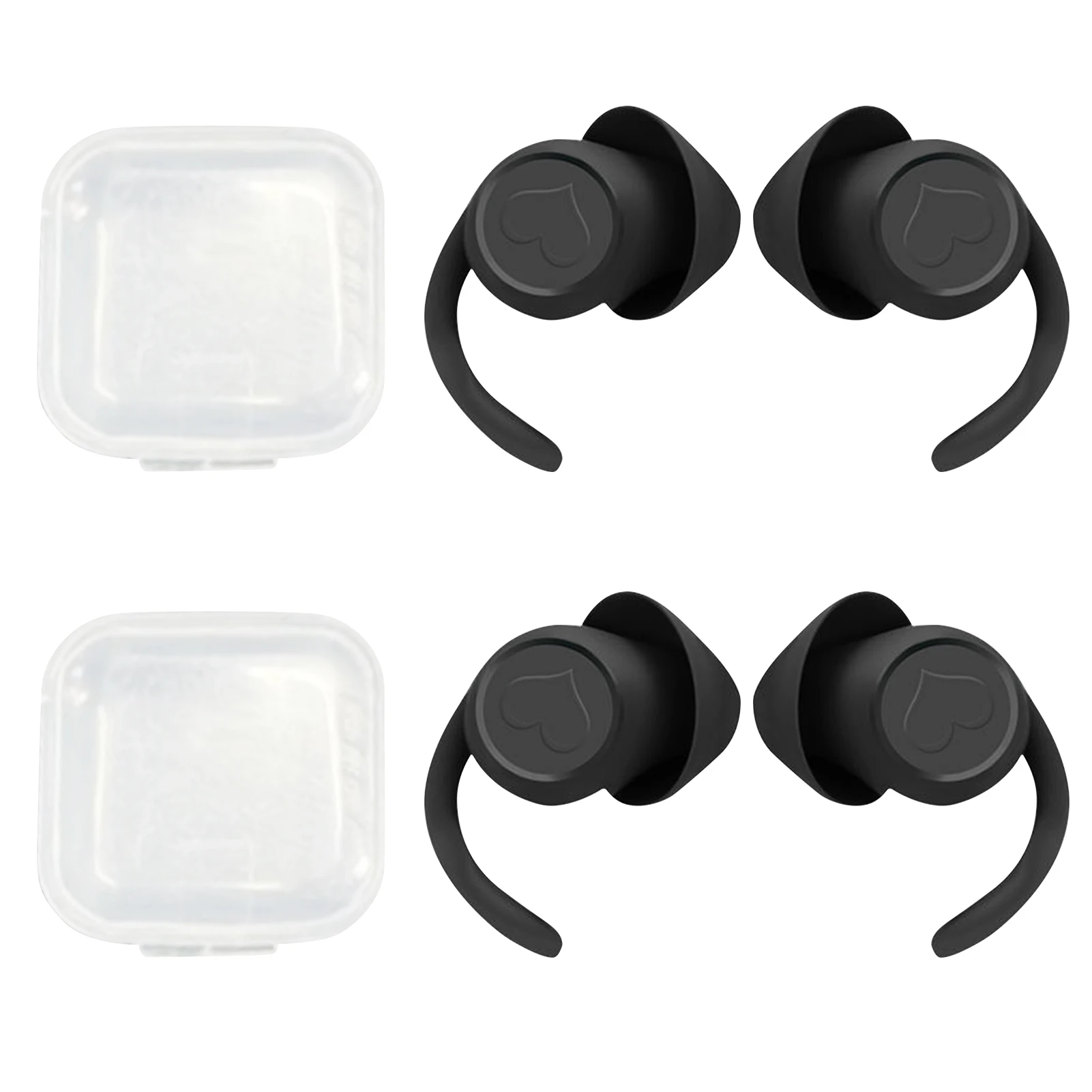 Bouchons d'oreille lavables en silicone souple pour dormir, suppression du bruit, étanche, réutilisables, faciles à porter, natation, sports, 2 paires