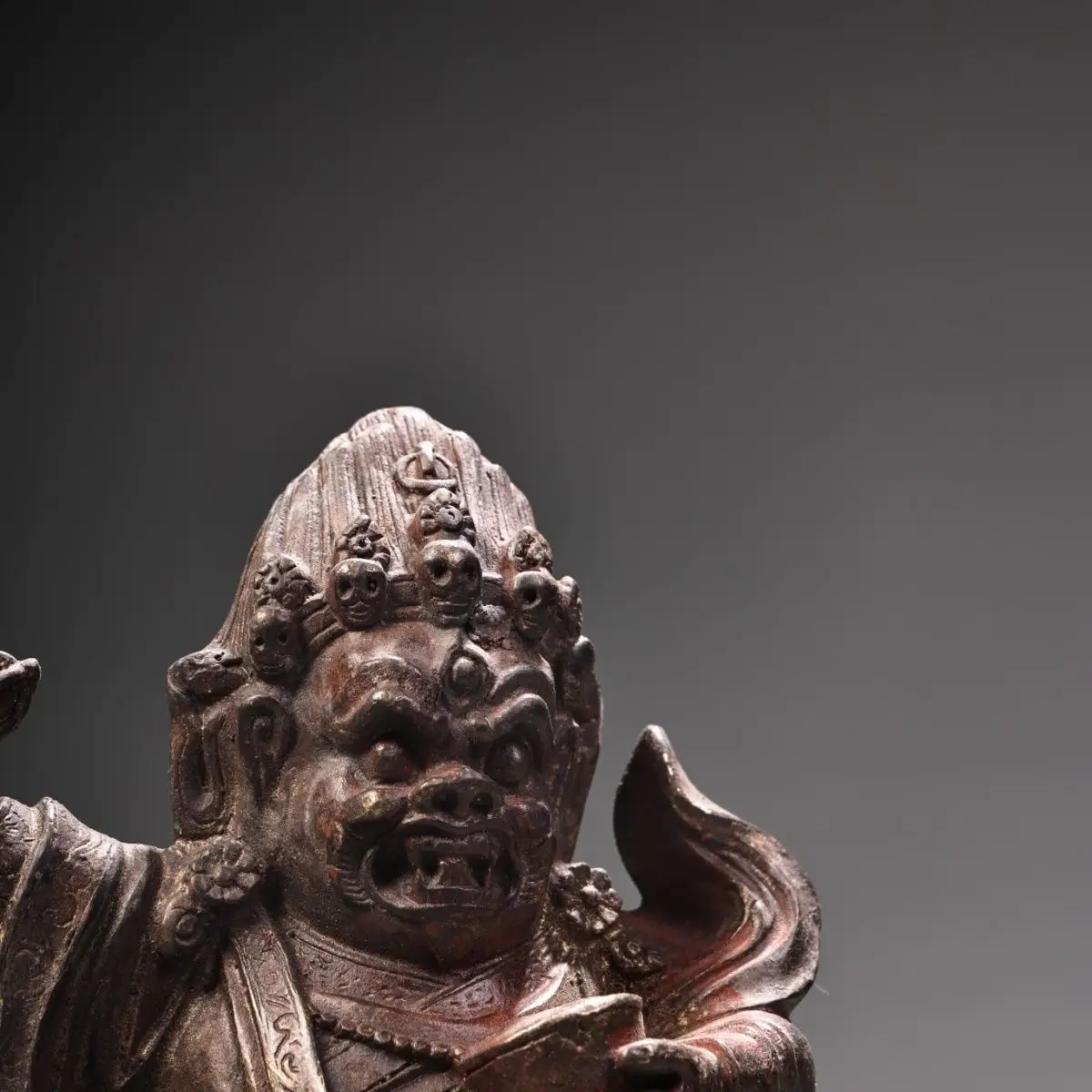 Treasure old collection Xizang received pure copper mud gold diamond hand weight 480 grams high 13 cm wide