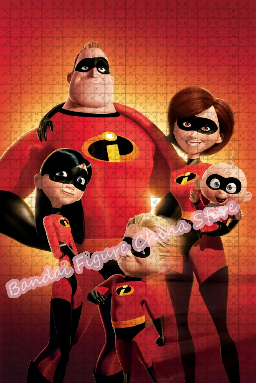 The Incredibles Disney Anime Jigsaw Puzzle Superman Family Cartoon Print Puzzle Kids Birthday Gifts Decompress Educational Toys