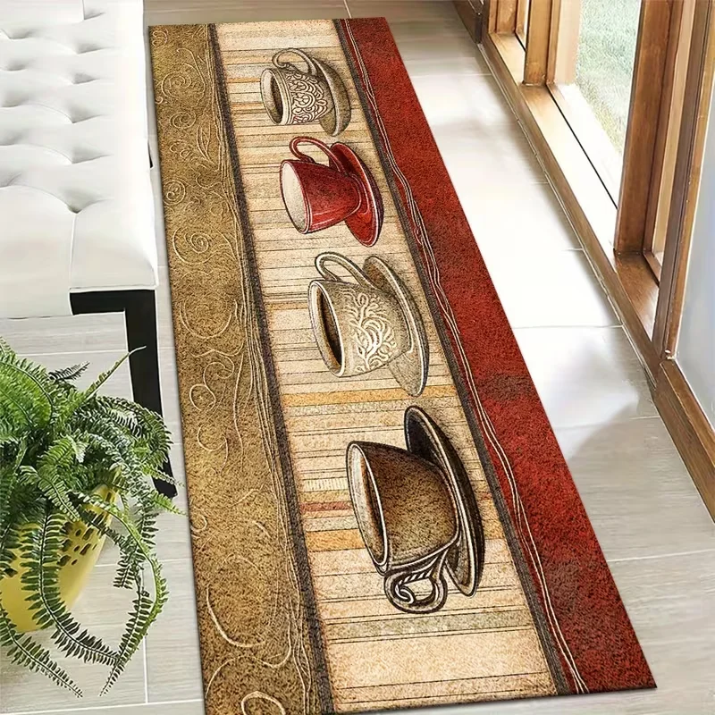 Fall Gnome Pumpkin Runner Rug Harvest Autumn Carpet for Hallway Bedroom Bedside Vintage Gnomes Maple Leaf Seasonal Decor Mat