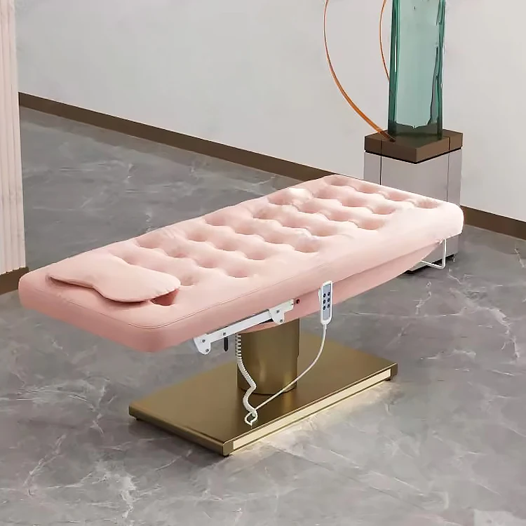 High Quality Salon Furniture pink Esthetic Facial Spa Massage Table 3 Motor Electric Lash Chair Recliner Beauty Bed