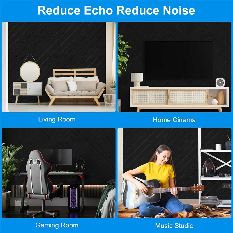 

AED4-12 Pack Soundproof Foam Panels 12X12x0.4 Inch, Self Adhesive Acoustic Foam Panels For Acoustic Treatment