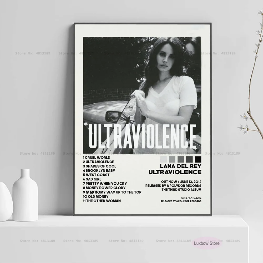 Poster Prints Gift Lana Del Rey Ultraviolence Hip Hop Music Album Cover Canvas Painting Art Wall Picture Living Room Home Decor