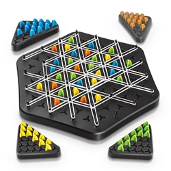 Desktop Game Kid Geometry Chain Chess Puzzle Triangle Chess Rubber Band Training Family Interaction Toys Gifts Exercise Thinking