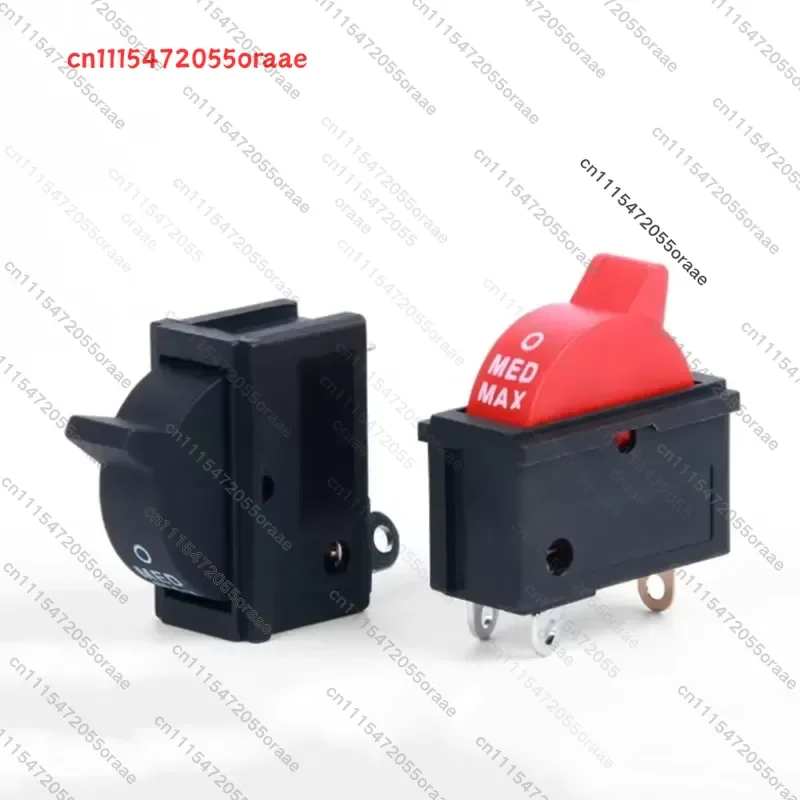 Tools 2PCS 10A 250V Black Red Wind Speed Control Button Rocker Switch 3 Positions 3Pin SPDT Switch For Hair Dryer