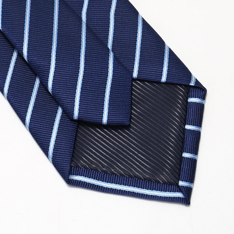 Brand Designer Fashion Classic Business Tie For Men High Quality 8 CM Blue Striped Necktie Men\'s Gift