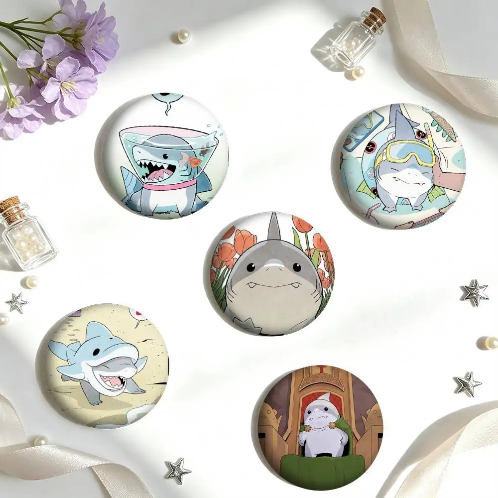 Cute Jeff the Land Shark 25mm 32mm 44mm 58mm 75mm Brooches Badges Pins for Accessories Gift