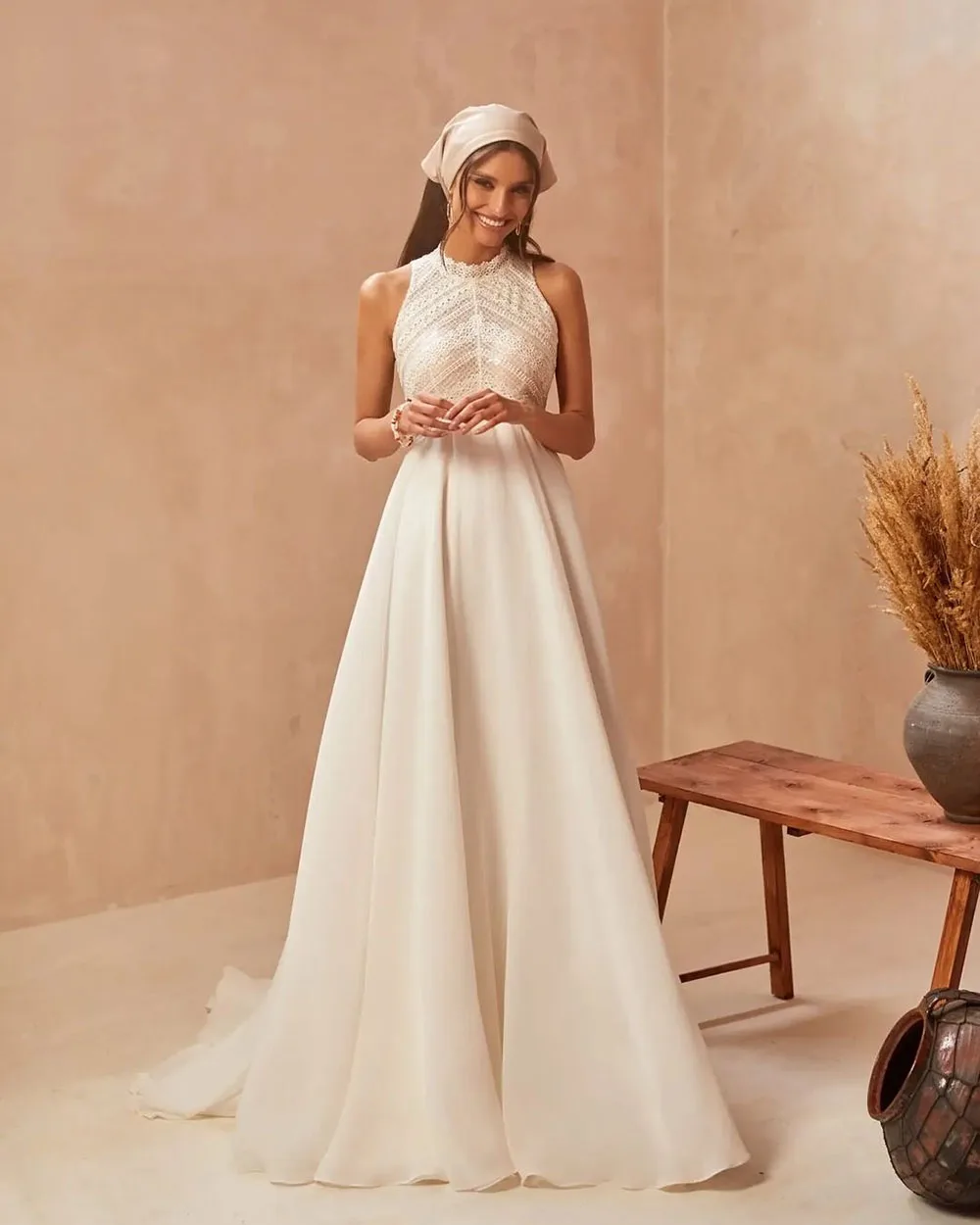 Robes de mariée en mousseline de soie Boho, appliques en dentelle, manches bouffantes, patients A-Line, quelle que soit la robe de mariée, sur mesure, priorité, 2022