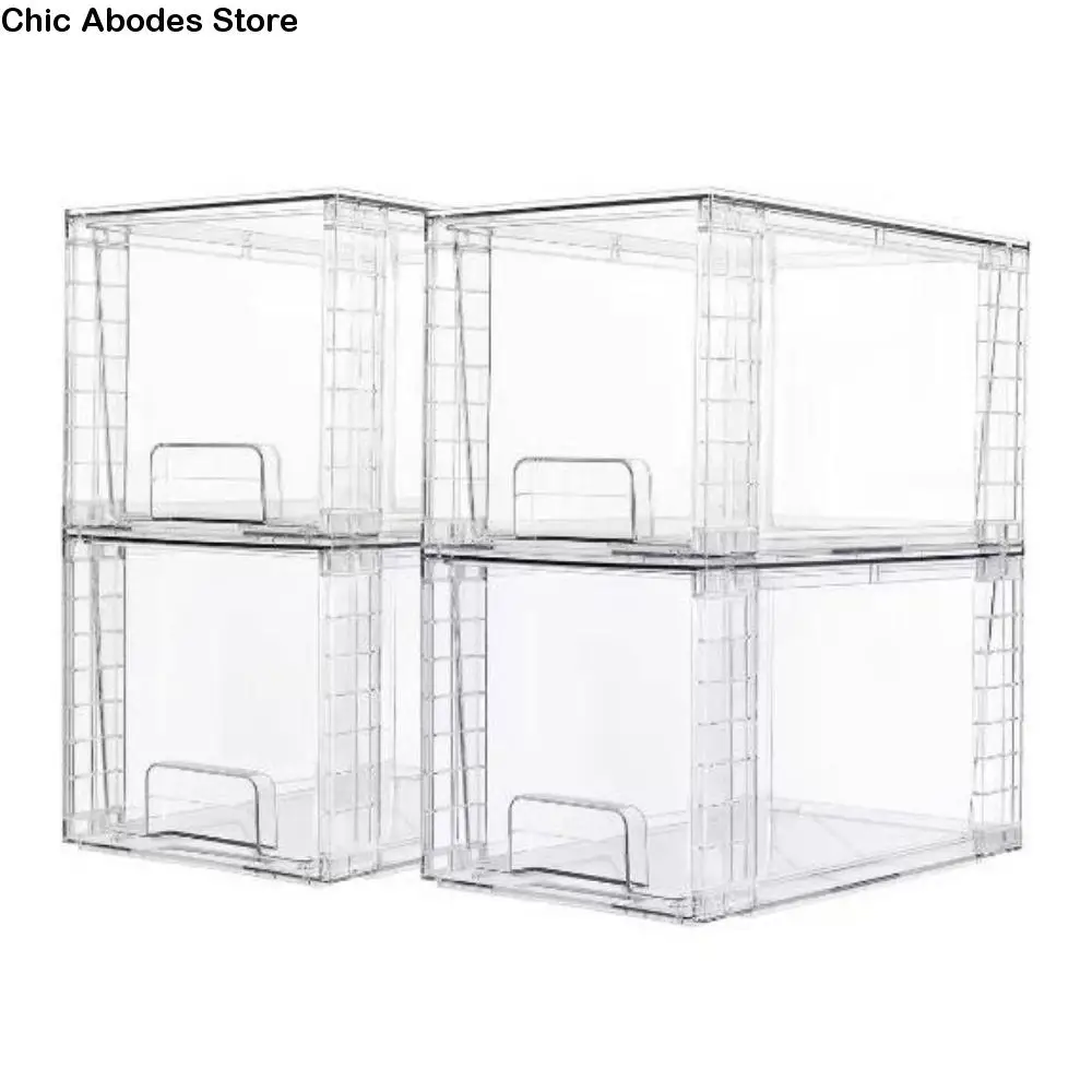 

1/2pcs 12 Inch Removable Cosmetic Storage Box Plastic Assembled Desktop Storage Box Dustproof Transparent