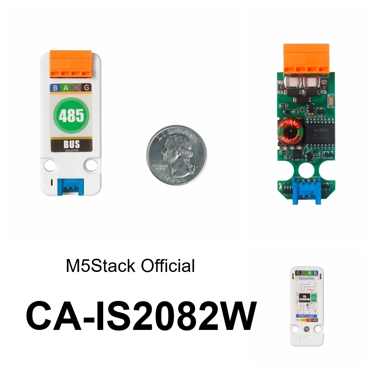 M5Stack Official RS485 Isolated Unit Half Duplex Transceiver CA-IS2082W