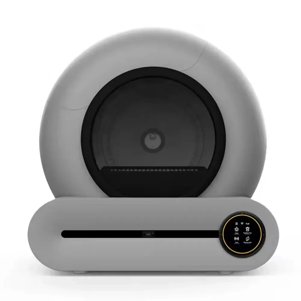 New Color Grey Smart Cat Litter Box With Wifi Odor Control 65L Large Space Self-Cleaning Automatic Cat Toilet