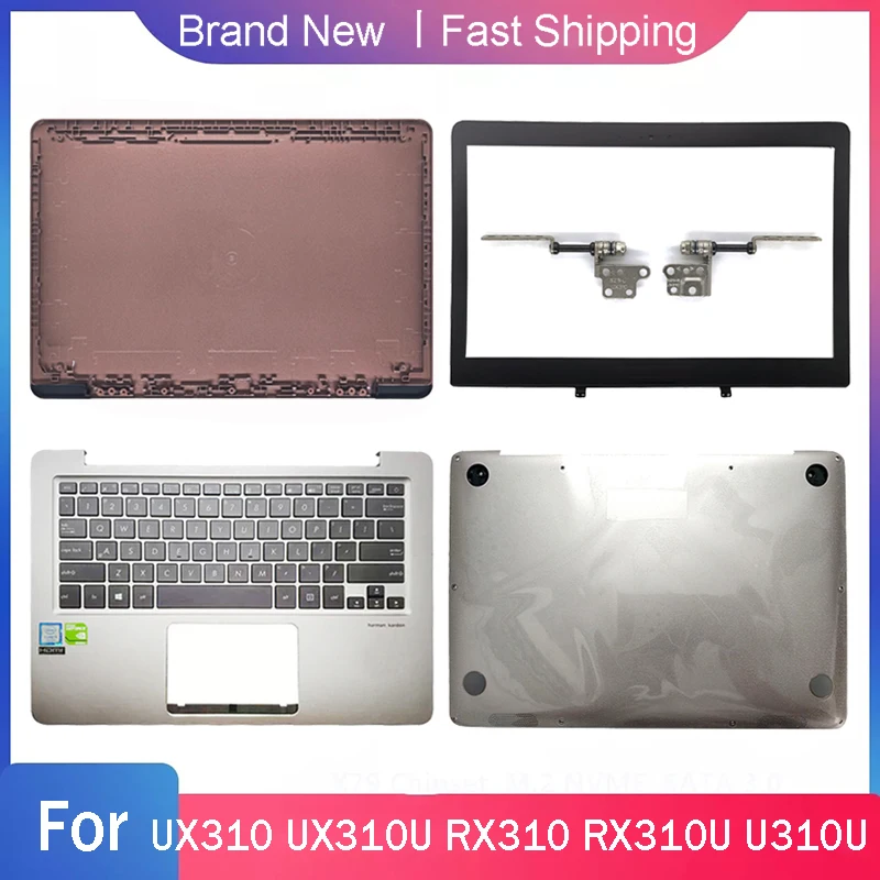 For ASUS UX310 UX310U RX310 RX310U U310U Laptop LCD Back Cover Front Bezel Hinges Palmrest Bottom Case A B C D Shell Silver