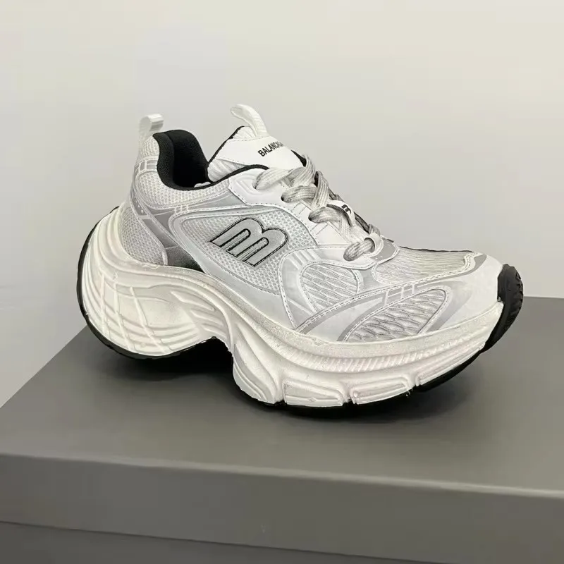 Luxury Designer Unisex Shoes Thick Bottom Platform Increase All Match Trainers Large Size Runway Sport Shoes Tennis Sneakers Hot