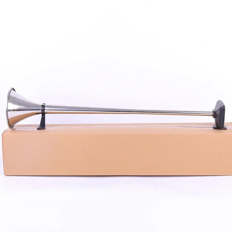 Useful 1M Stainless Steel Electric Air Horn 12V 24V, Super Loud Horn for Truck Car Modification view 2