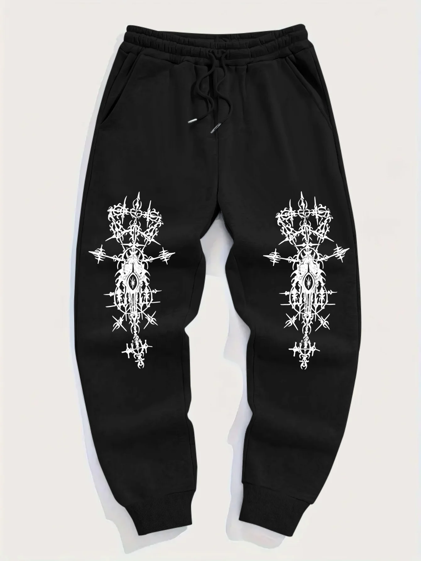 Autumn Winter Men's Sweatpants, Simple Print Drawstring Joggers, Daily Casual Trousers for Holiday Streetwear S-3XL