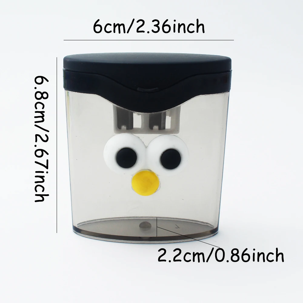 Cute design, double-hole large-capacity plastic handheld pencil sharpener, easy to use for students.