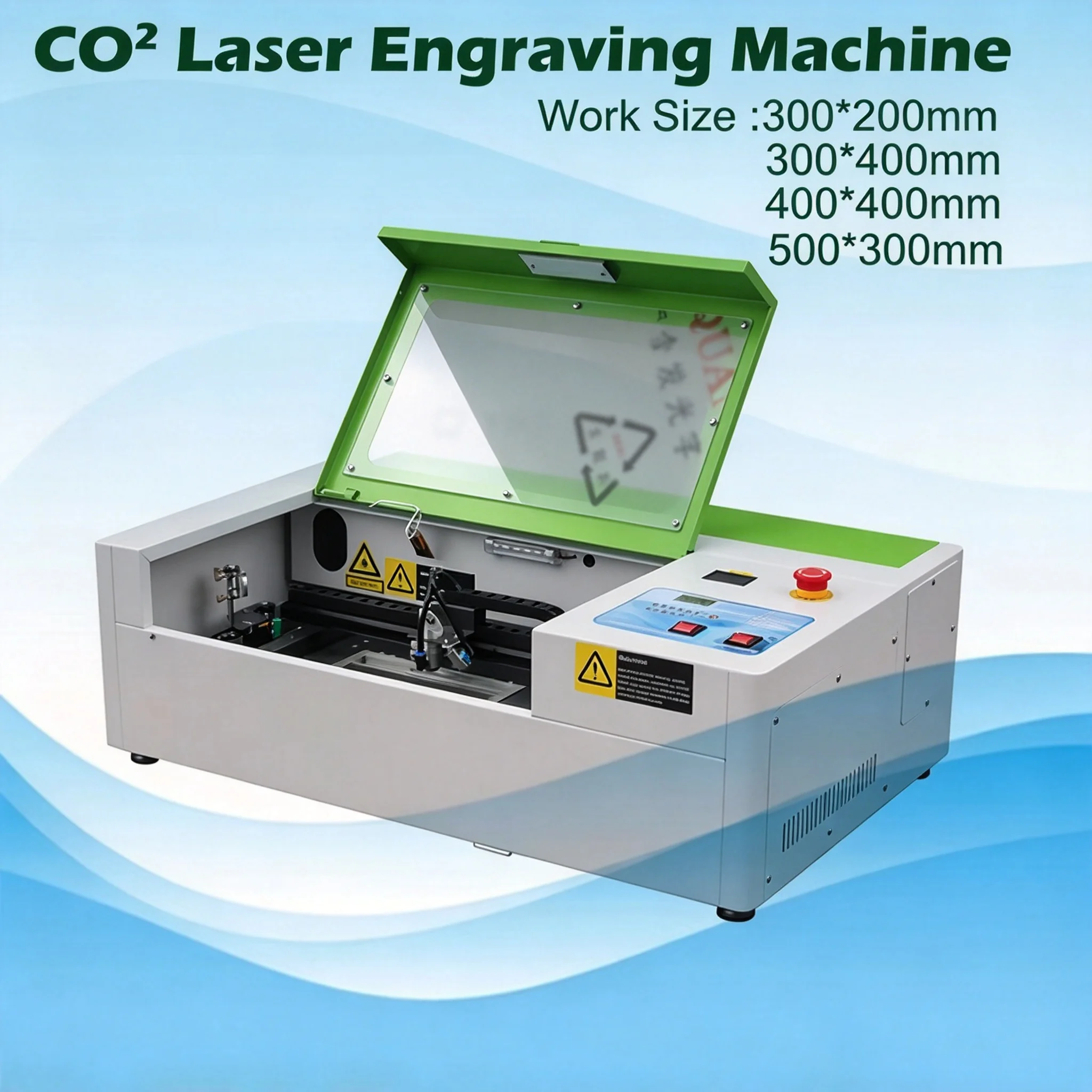 LY Mini Laser 40W CO2 Laser Engraving Cutting Machine With LCD Digital Control Panel And Honeycomb Board Offline Optional