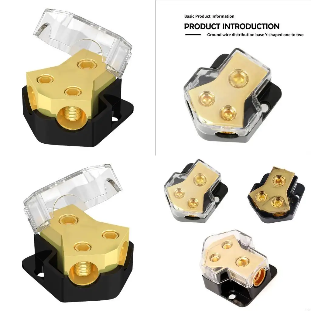 2 Way Power Distribution Block 0/2/4 AWG Gauge in 4/8/10 Gauge Out Connecting New