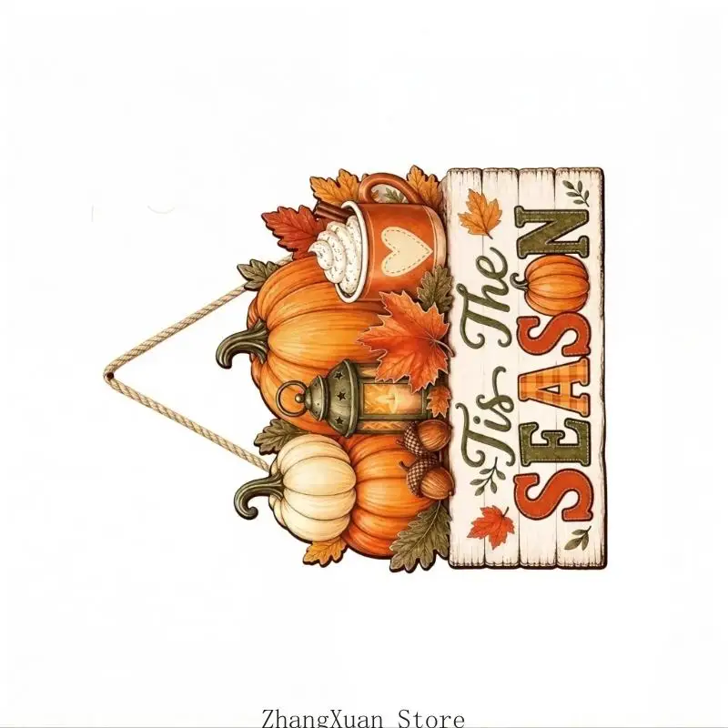 Fall Scarecrow Wooden Door Decoration Pumpkin Sign For Farmhouses Home 3XUFMöbel & Wohnen, Dekoration, Schilder & Tafeln! – Detail 3