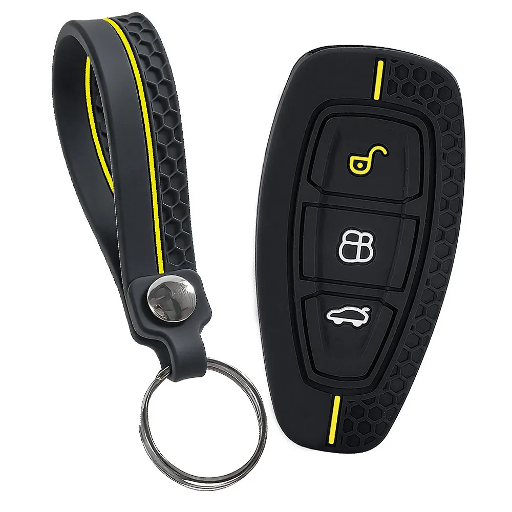 2026 New Silicone Car Key Fob Cover for Ford ST Fiesta Focus Mondeo Kuga Escape Auto Key Shell