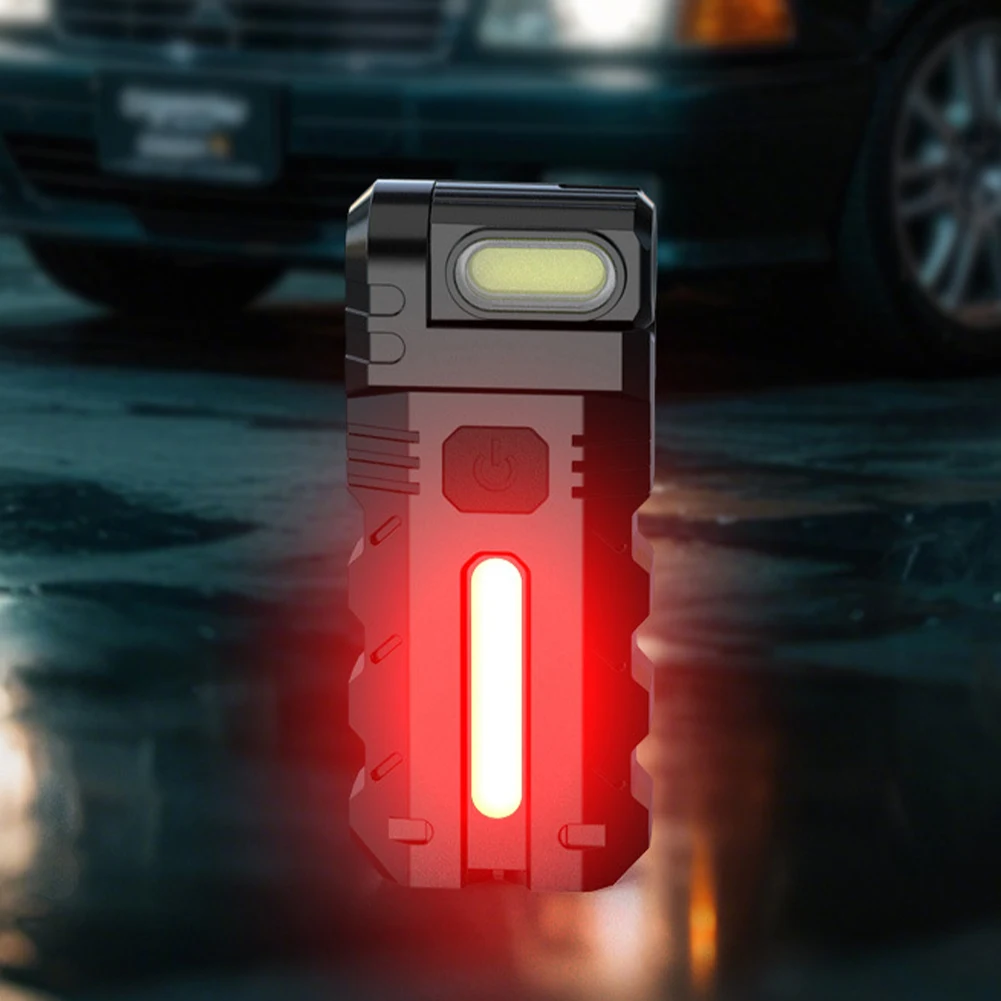 Magnetic LED Flashlight Compact Torch USB Rechargeable EDC Pocket Flashlight Portable Work Light for Outdoor Emergency