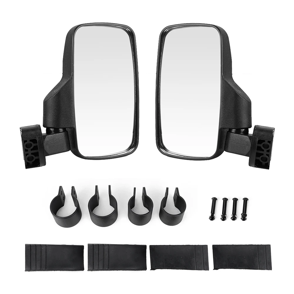 Side Mirror Compatible with Most UTVs with 1.75"/2" Coiled Tubing for Can-AM Maverick for Kawasaki for Honda Pioneer UTV ATV