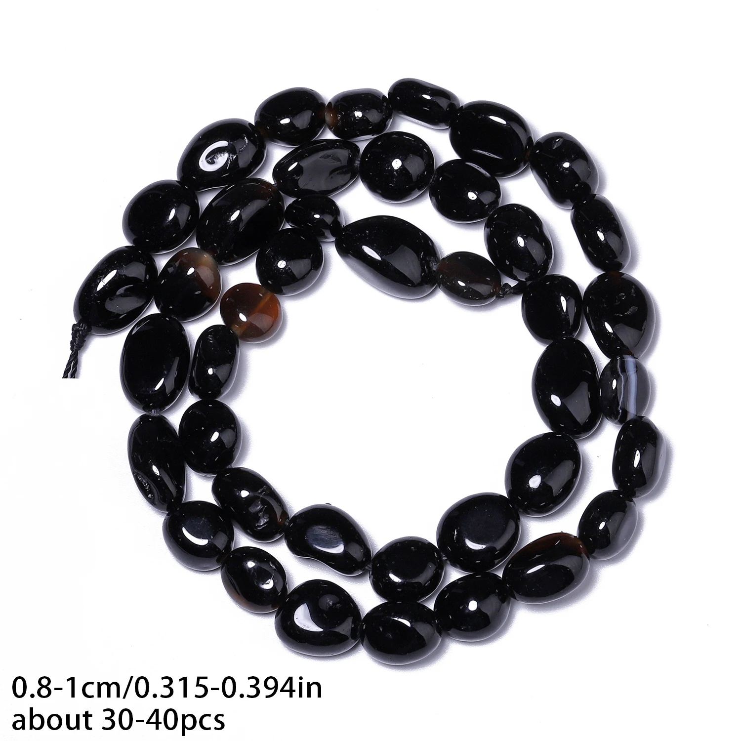 العقيق الأسود الطبيعي حجر الخرز 6-8 مللي متر 8-10 مللي متر غير النظامية فضفاض خزر عازل لصنع المجوهرات سوار ذاتي الصنع إكسسوارات #6