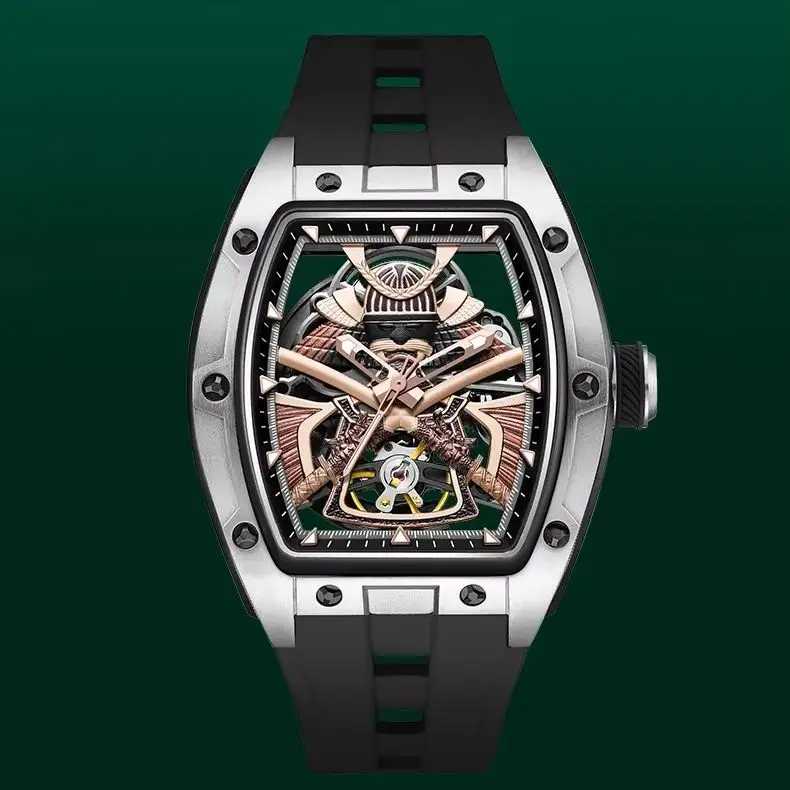 General Watch 9198-5 TAKE THE CHANCE Mechanical Watches Hollow Out Automatic Movement Wristwatch Clock Stainless Steel Case Summ