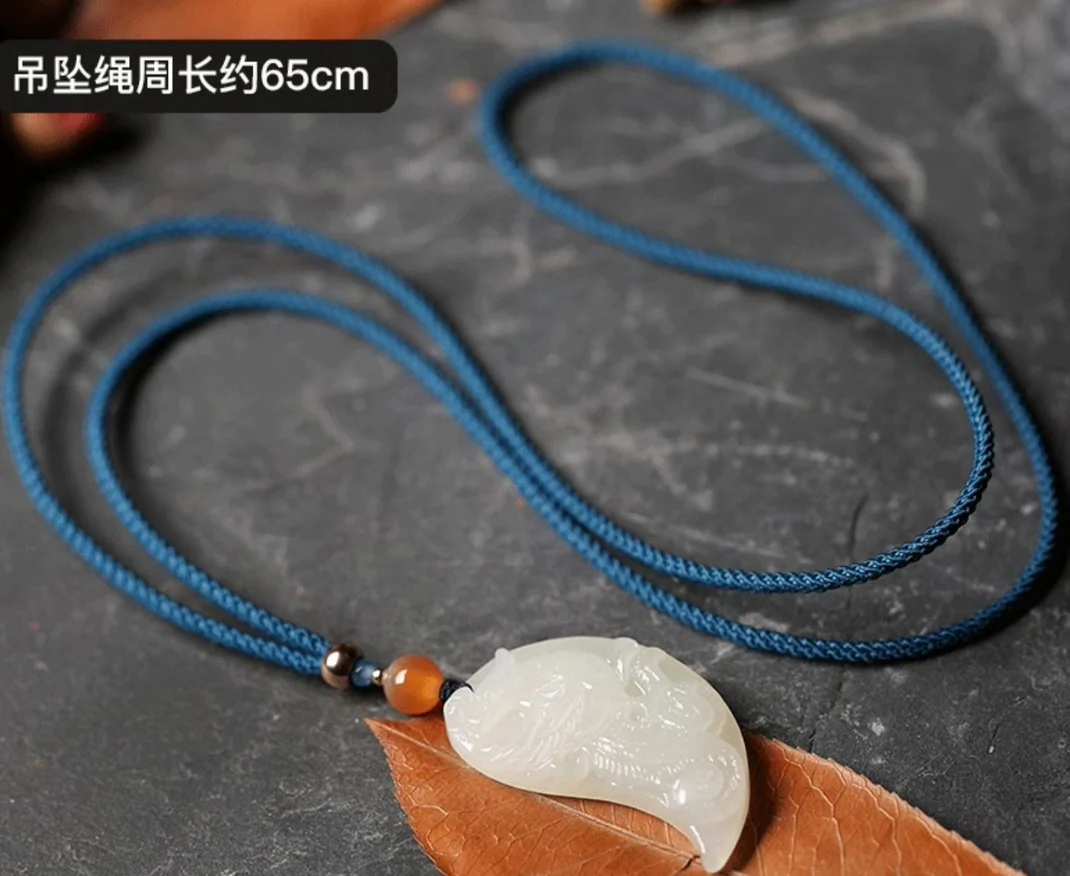 Fine Jewelry Natural Hetian Nephrite Jade Dragon and Phoenix Pendant Jade Pendant Male and Female Pendant