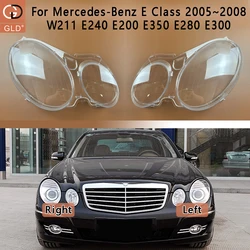 자동차 전방 헤드라이트 렌즈 커버, 메르세데스 벤츠 E 클래스 2005 ~ 2008 W211 E240 E200 E350 E280 E300 용, 자동차 케이스, 헤드램프 전등갓