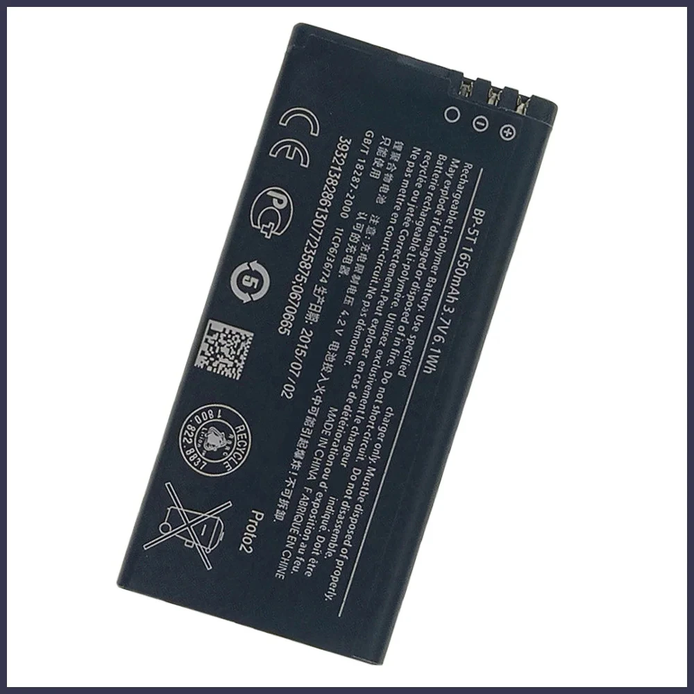 100% New Original BP-5T 1650mAh Battery For Nokia Lumia 820 825 Lumia 820T Lumia 820.2 RM-878 BP5T BP 5T Batteria