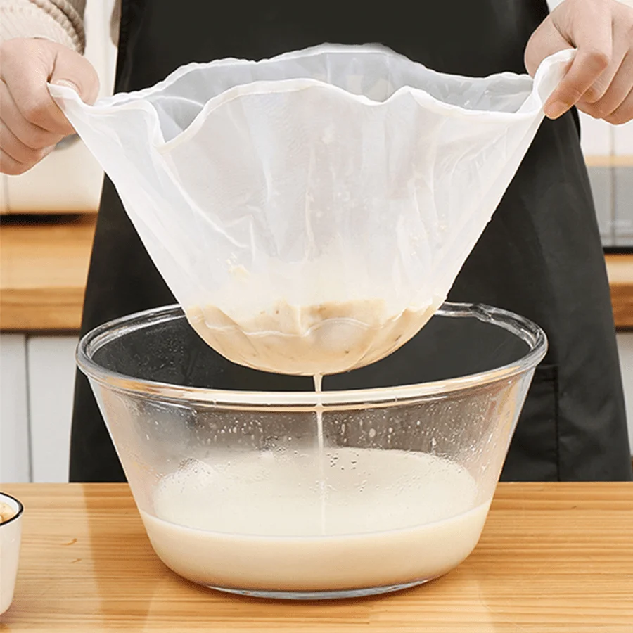 Reusable Cheese Cloth Bags-Fine Mesh Strainer for Yogurt,Juice,Coffee-Food-Safe Gauze Filtering Bags-Kitchen Cooking Accessory