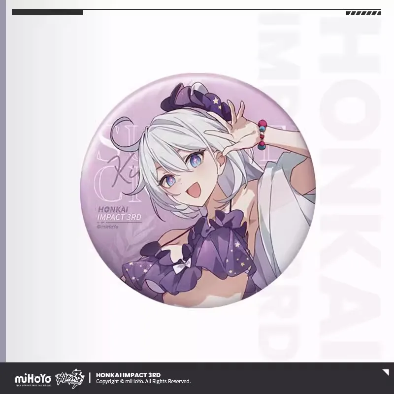 [Genuine] Anime Game Honkai Impact 3RD Elysia Kiana Summer Tinplate Badge Cosplay Fashion Brooch Accessories Halloween gGft