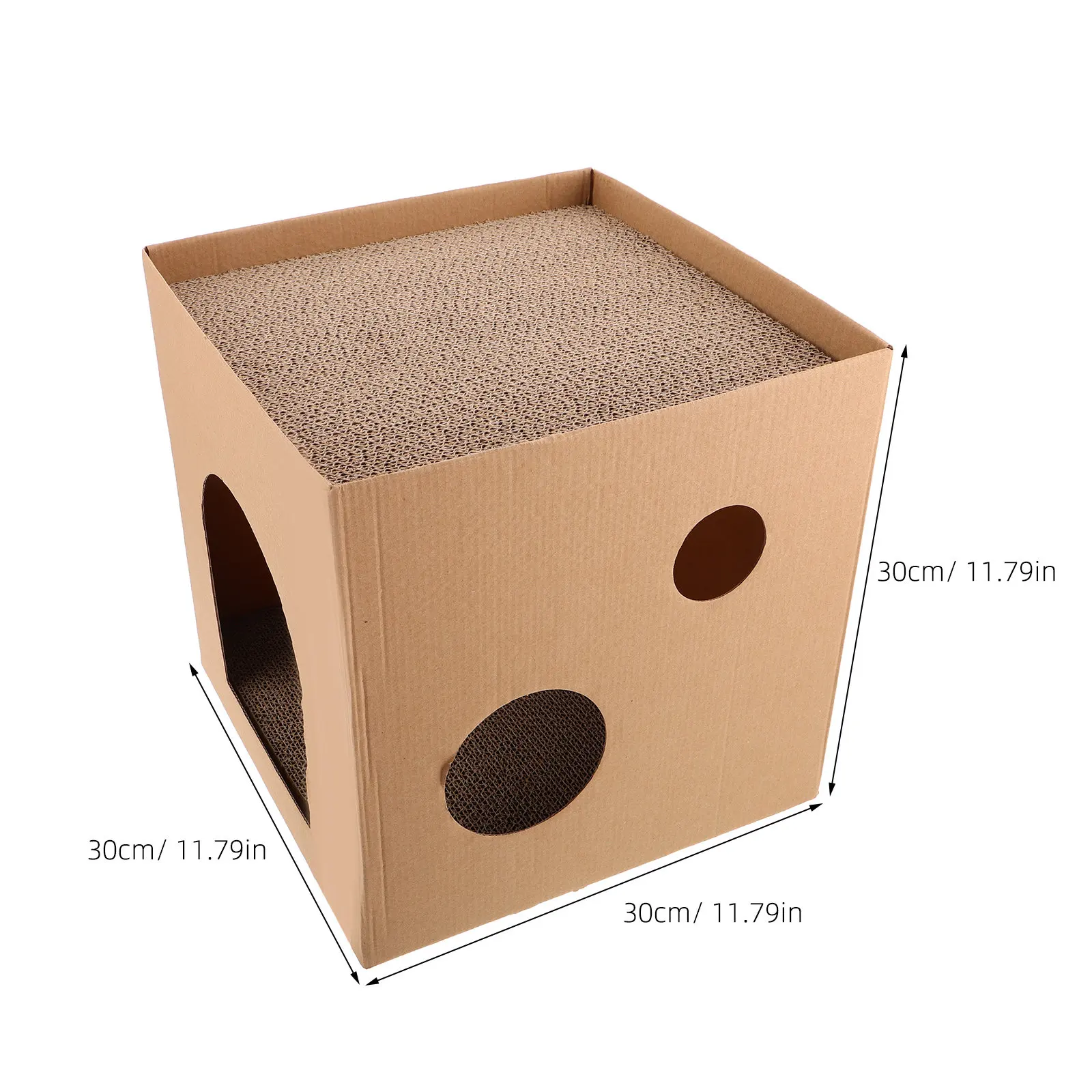 Square Corrugated Cat Scratch Nest Dual Function Scratcher and Resting Bed for Cats Sturdy Cardboard Construction Safe