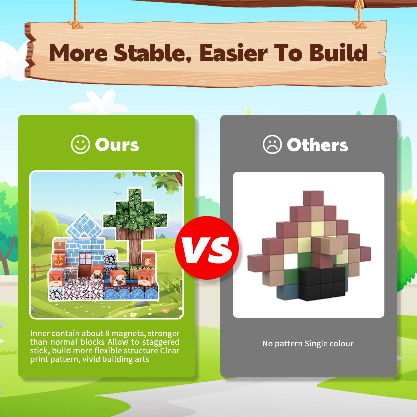 100 قطعة مخصصة 2025 اللبنات المغناطيسية. ألوان نابضة بالحياة، بناء حر، تعزز مهارات الجذعية واللعب. هدية مثالية للعطلات.