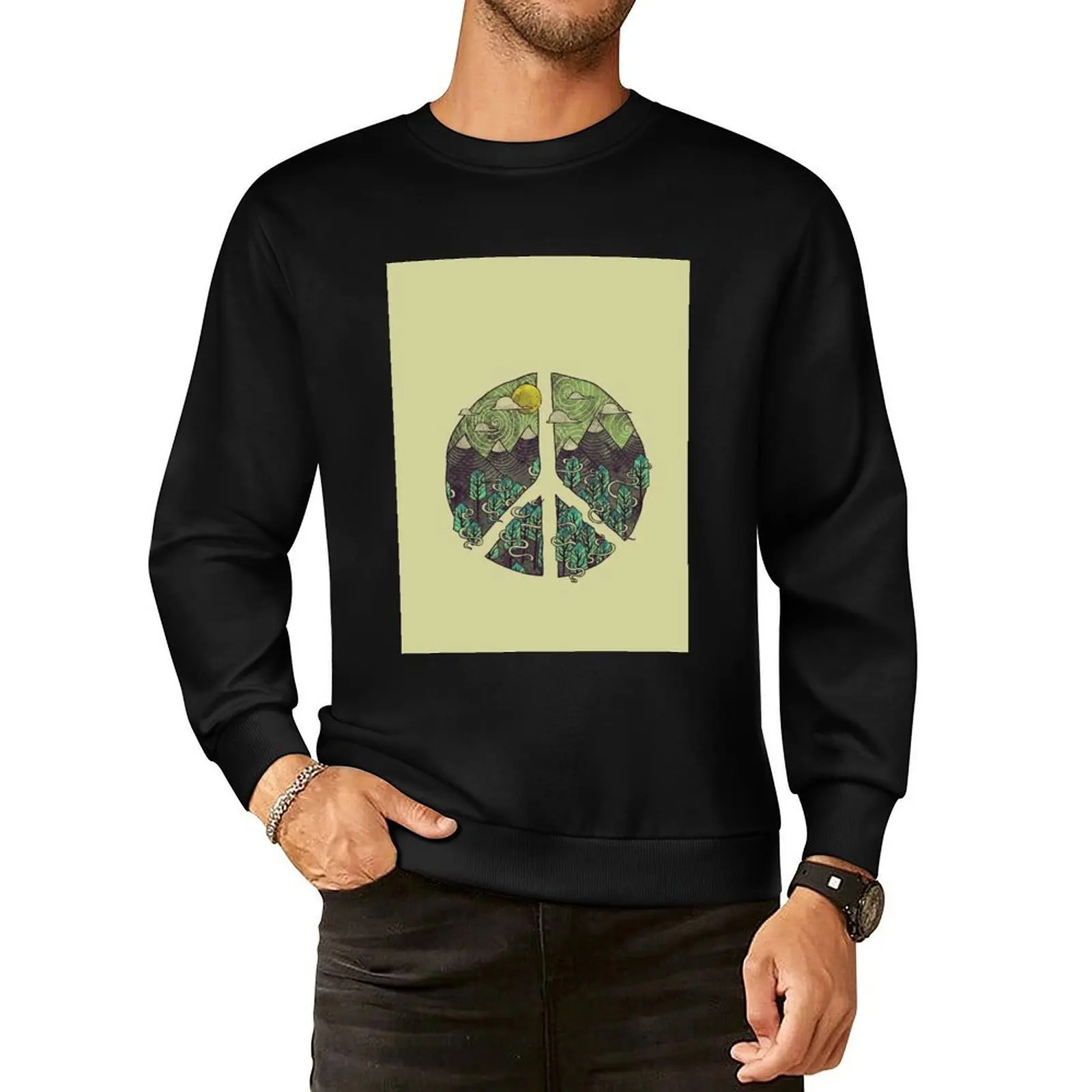 

Peaceful Landscape Pullover Hoodie hooded shirt men clothes winter clothes hooded sweatshirt for men