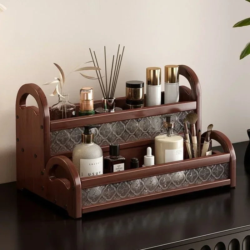 Stable Retro French style dresser Nanzhu multi-layer cosmetic shelf storage and finishing rack