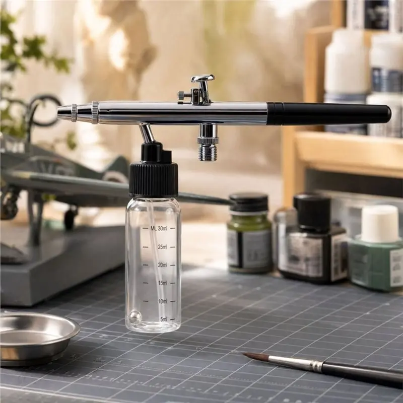 TKOH-For Dual-Action For Dual-Action Siphon Suction Feed Airbrush Accessories 10 Pack 30ML Paint Bottles With Scale Marks Caps J